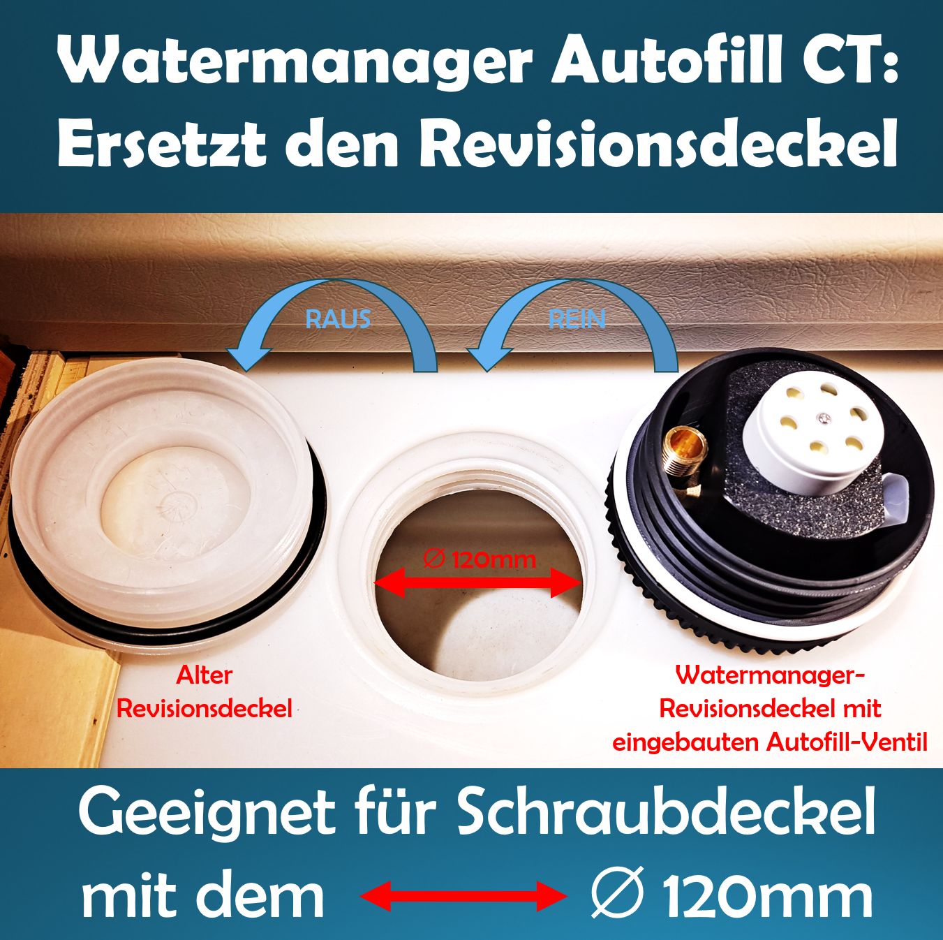 Watermanager Autofill CT - Das Wasserstopp-Ventil im Revisionsdeckel!