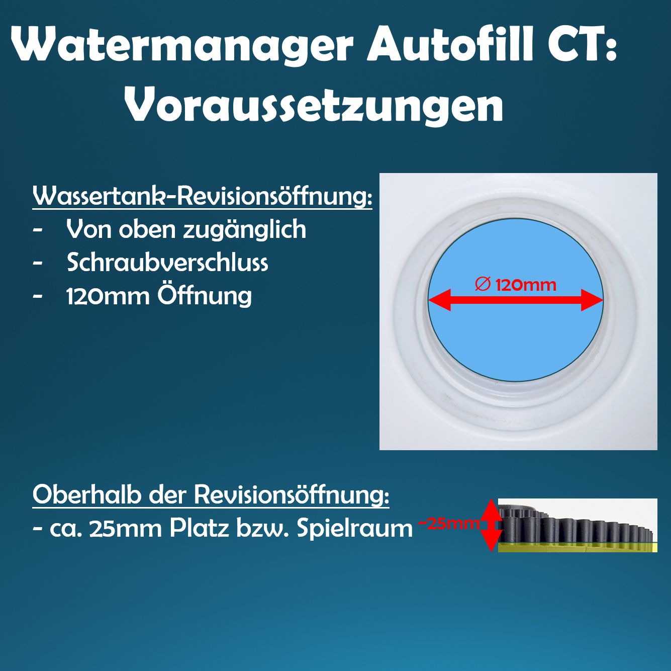 Watermanager Autofill CT - Das Wasserstopp-Ventil im Revisionsdeckel!