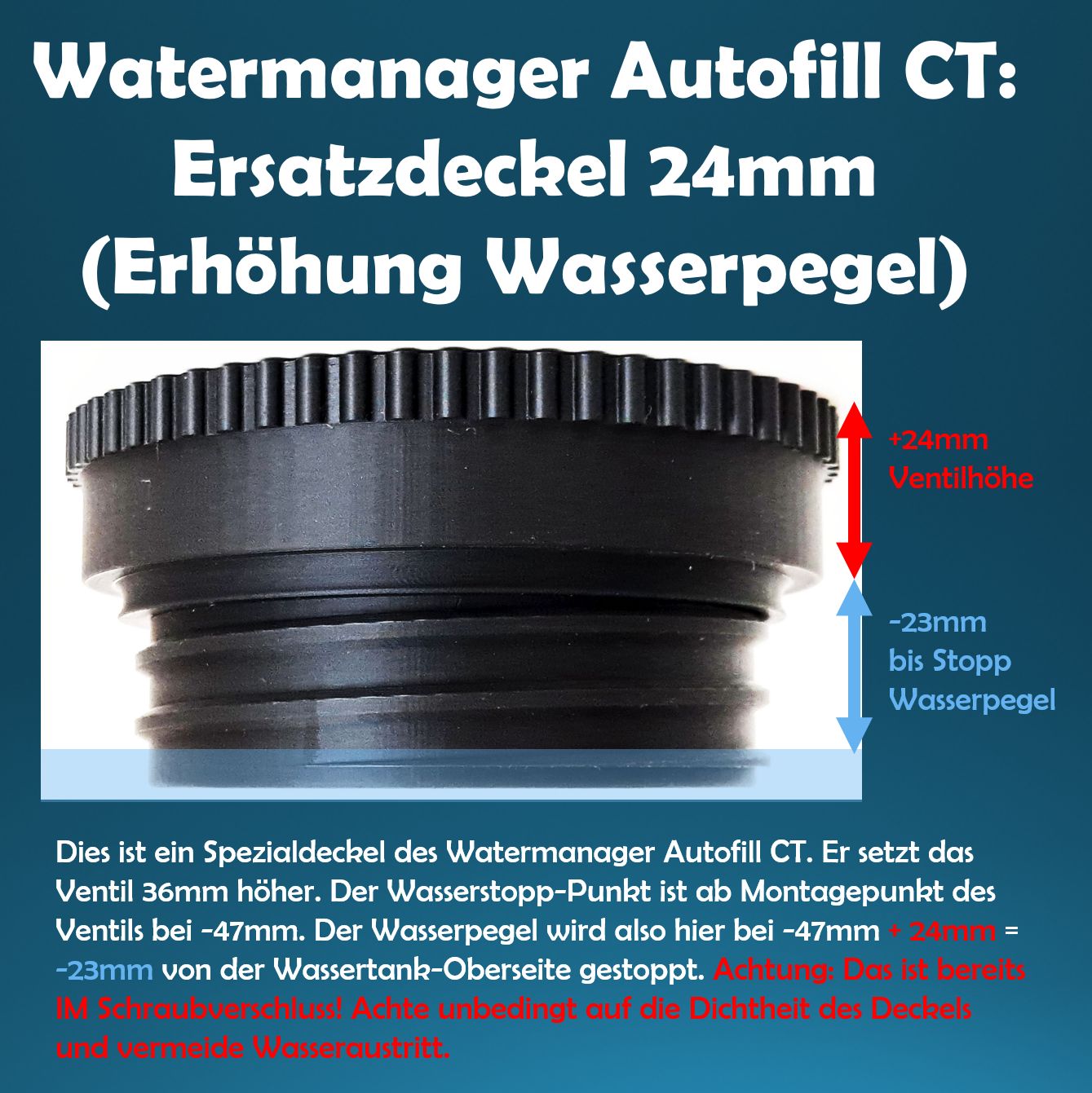 Ersatzdeckel 24mm - Ersatzteil / Zubehör für alle WAC-xxx-115