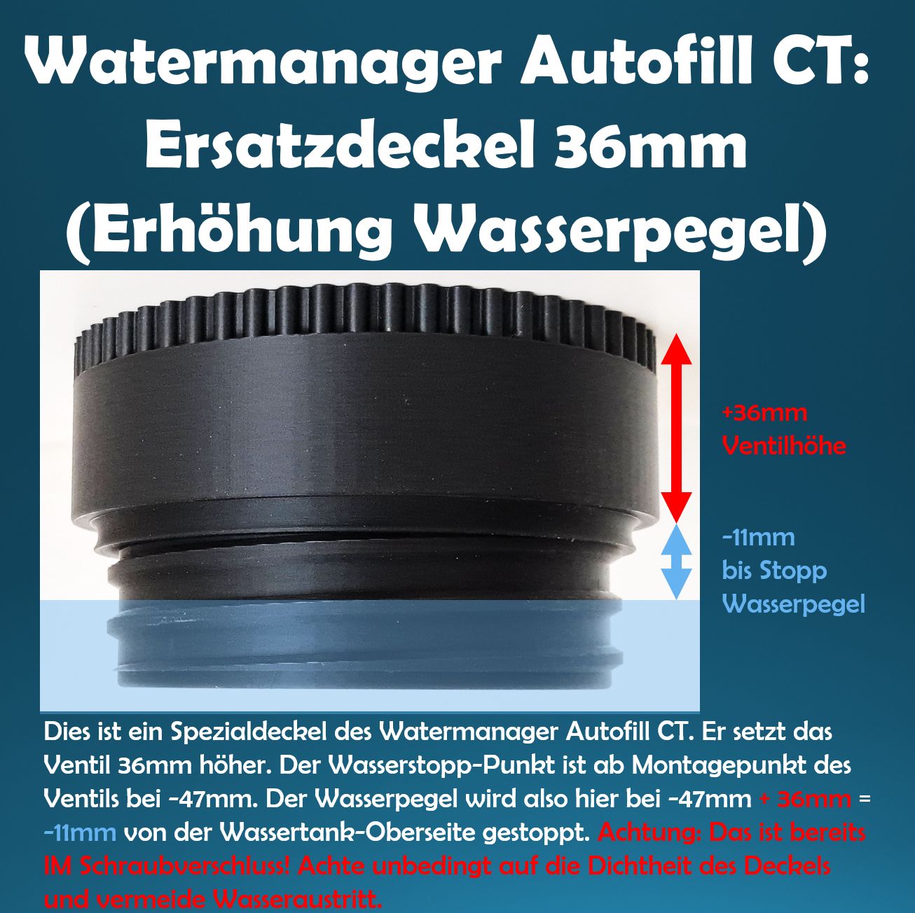 Ersatzdeckel 36mm - Ersatzteil / Zubehör für alle WAC-xxx-115